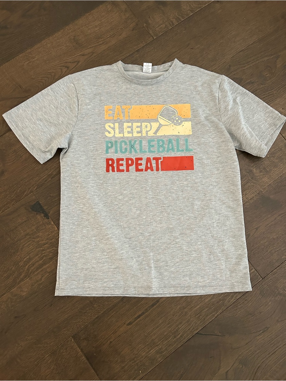 Eat Sleep Pickleball Repeat Graphic Tee Distressed Medium